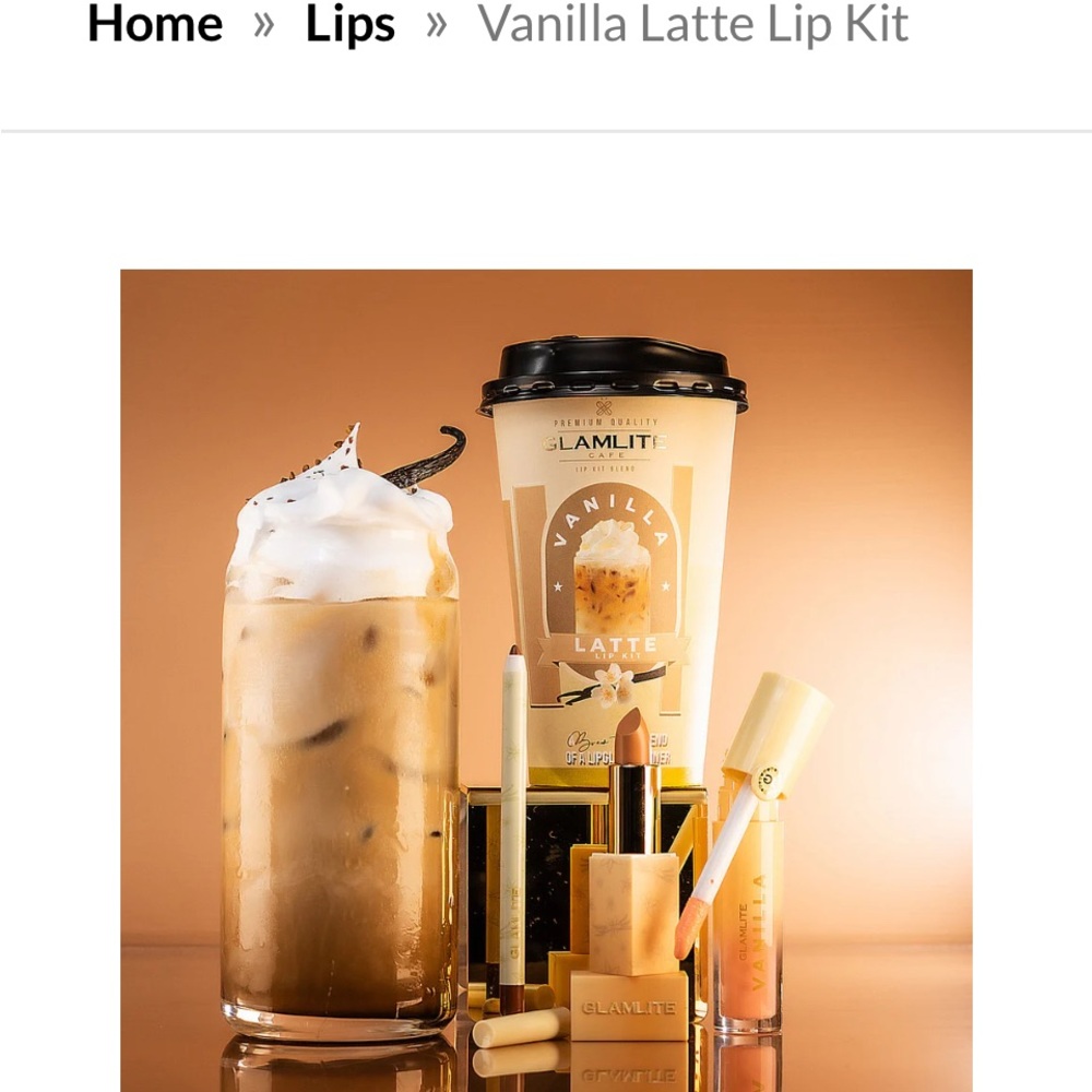 Glamlite Vanilla Latte Lip Kit - Cream and Gold